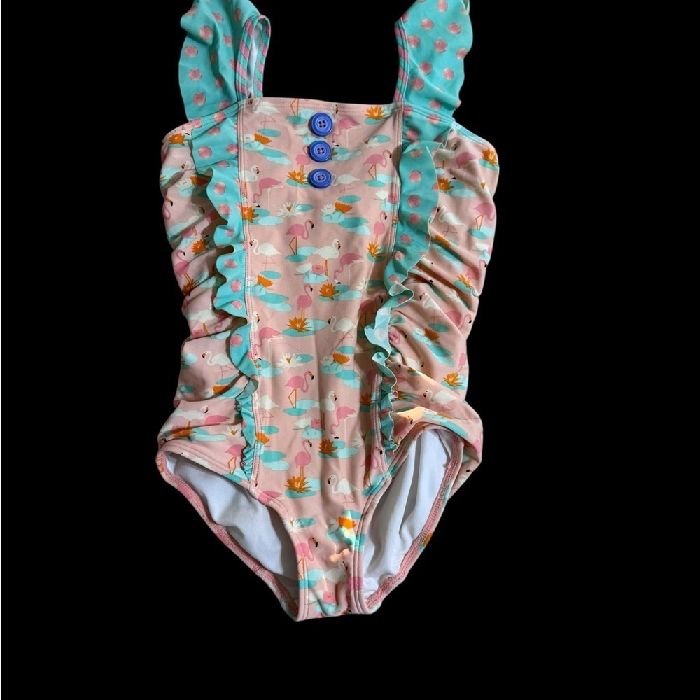 Matilda Jane Kids Swim One Piece in Pink and green